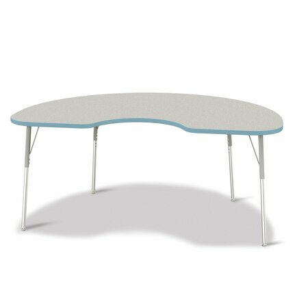 JONTI-CRAFT Berries Kidney Activity Table, 48 in. x 72 in., A-height, Freckled Gray/Coastal Blue/Gray 6423JCA131